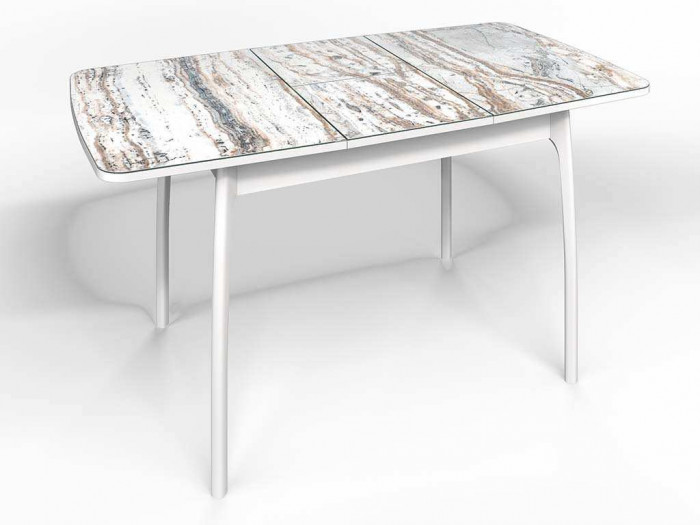 Стол СМ-2 Флорида опора массив изогнутая белый