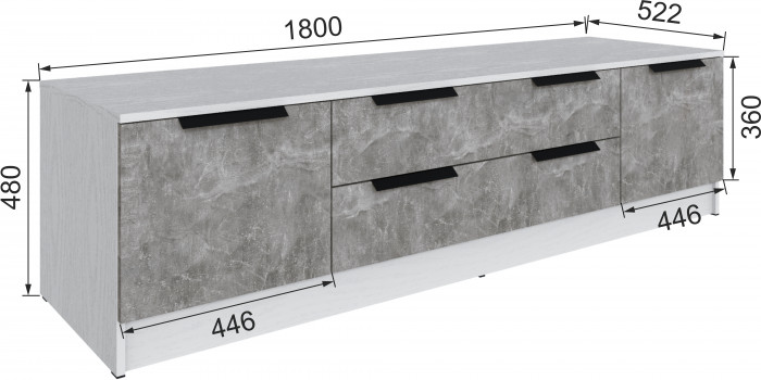 Набор мебели для гостиной "Мадрид", Белый/Ателье светлое