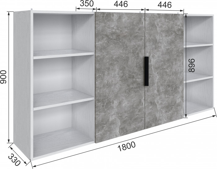 Набор мебели для гостиной "Мадрид", Белый/Ателье светлое