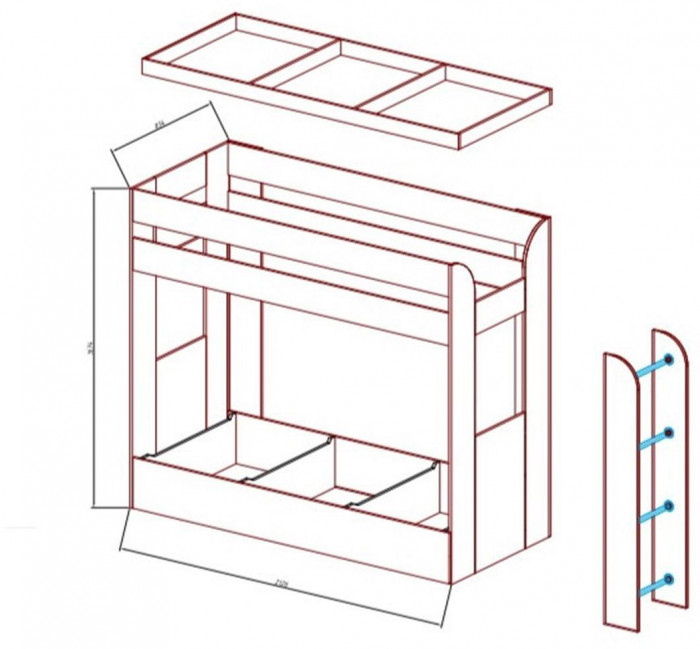 Карамель 75 кровать-диван Ясень Анкор Светлый / Бодега Темный / Ткань Латте