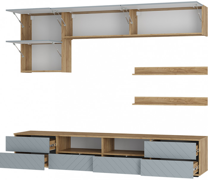 Гостиная "Камелия" ГС-01 Крафт/шарли бриз (МФ11)