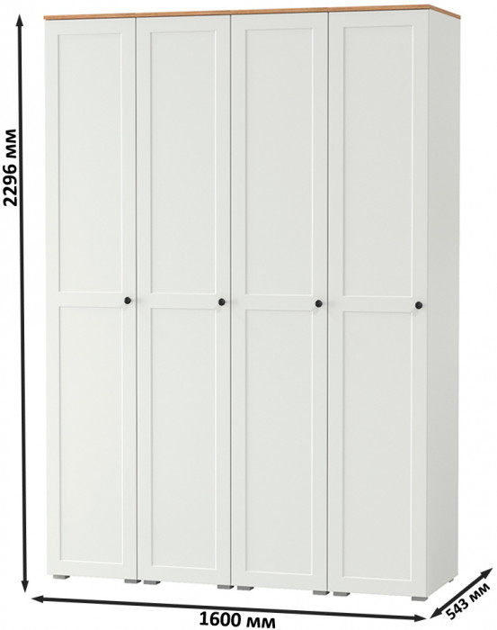 Остин 13.225 Шкаф-пенал 4 шт., цвет белый шагрень/дуб крафт золотой, ШхГхВ 160х54,3х229,6 см., универсальная сборка