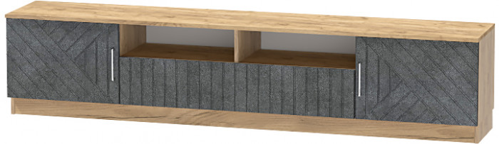 Тумба-3 под ТВ напольная "Иннэс-7", Крафт золотой/Бетон графит