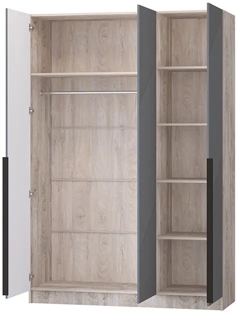 Шкаф Авис 1,5 (№1), Дуб эндгрейн/Графит