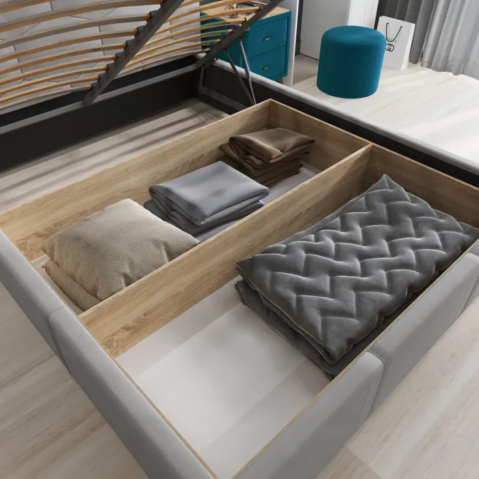 Манука Кровать интерьерная 120 светло-серый, ПМ