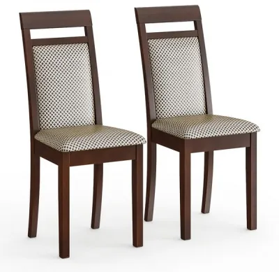 Два стула Мебель--24 Гольф-12 разборных, цвет орех, обивка ткань руми 812/8, ШхГхВ 40х40х100 см., от пола до верха сиденья 47 см (мягкая спинка)