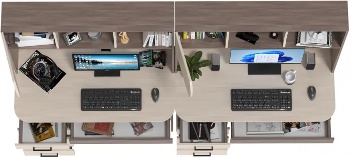 Два стола рабочих 6-0606бод.тем/св Сигма, бодега тёмный/бодега светлый