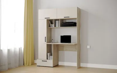 Компьютерный стол Квартет-11, Дуб крафт серый/Кашемир