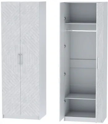 Шкаф двухдверный №1 "Иннэс-7" - Белый/Бетон снежный