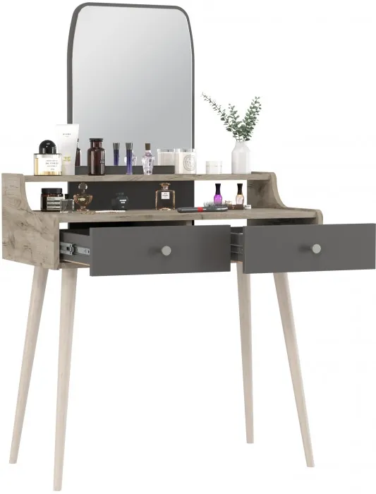 Трюмо 4-25916дкс/граф, дуб крафт серый/графит