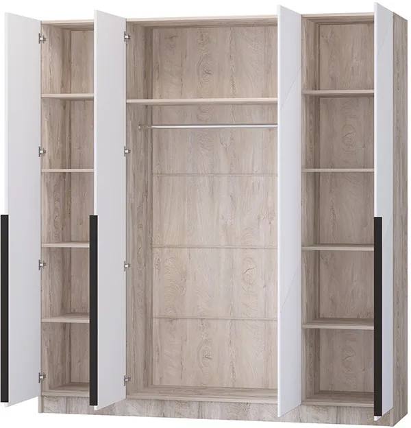 Шкаф Авис 2,0, Дуб эндгрейн/Белый софтач