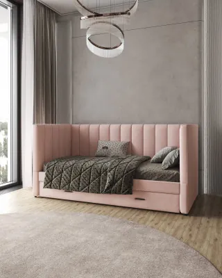 Подростковая кровать "Нега" с бортами (интерьерная), Пыльная роза
