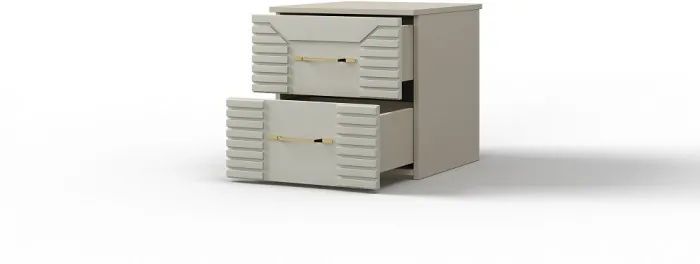 Прикроватная тумбочка "Карлин" - Белый текстурный/Корунд джелато