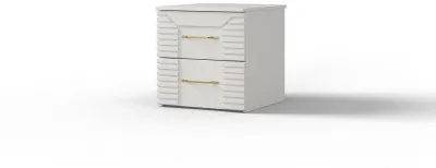 Прикроватная тумбочка "Карлин" - Белый текстурный/Корунд джелато