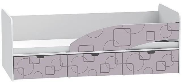 Детская кровать Бриз-3 80х190, квадрат (Антарктида/Белый/левый)