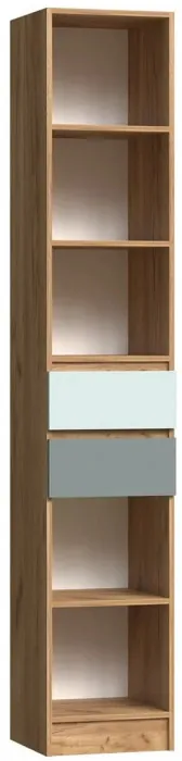 Челси Цвет Стеллаж с ящиками (Слоновая кость/Глиняный серый/Дуб крафт)