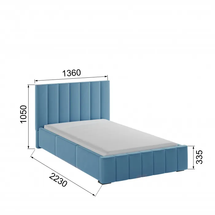Нега Кровать интерьерная 120 светло-голубой, ПМ