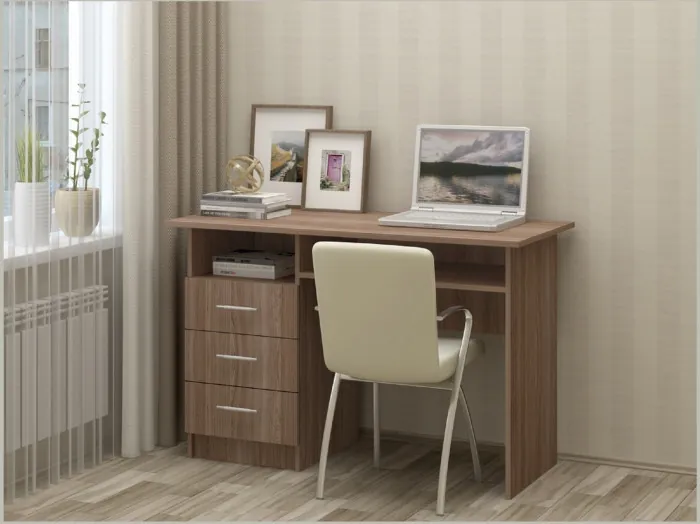 Стол письменный ПС-02 (с ящиками) (Белый)