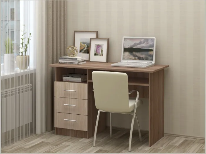 Стол письменный ПС-02 (с ящиками) (Белый)