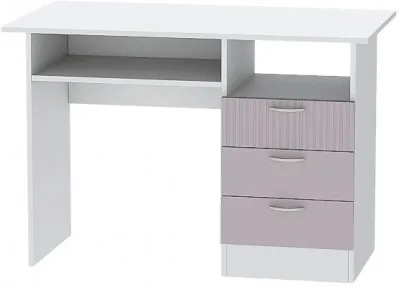 Стол письменный Бриз МДФ для детской, Белый/Ирис (Полосы)