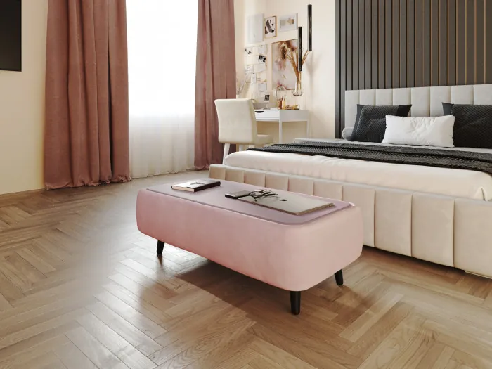 Стол журнальный Пай, пыльная роза/мдф пудра