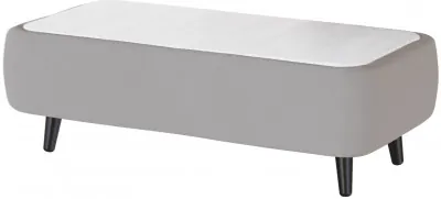 Стол журнальный Пай, светло-серый/мдф холст белый