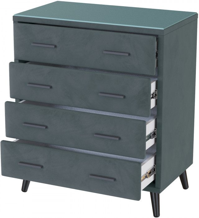 Комод интерьерный Пай серый/мдф бриз