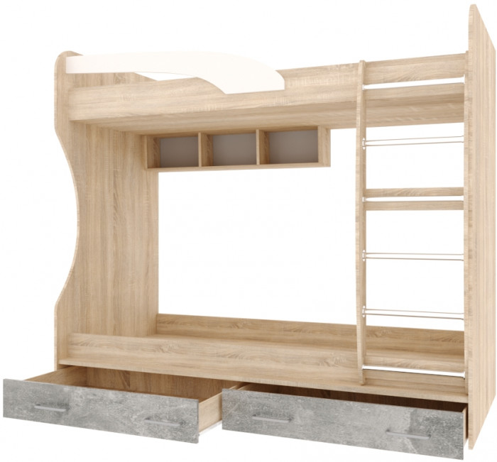 Модульная подростковая спальня Колибри-Лофт, Дуб сонома/Ателье светлое