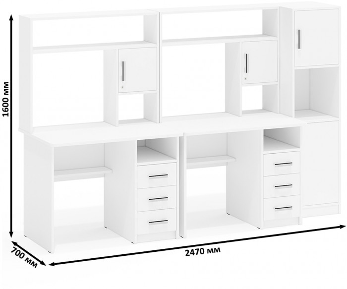 С-МД-СК9 Компоновка № 04, белый шагрень