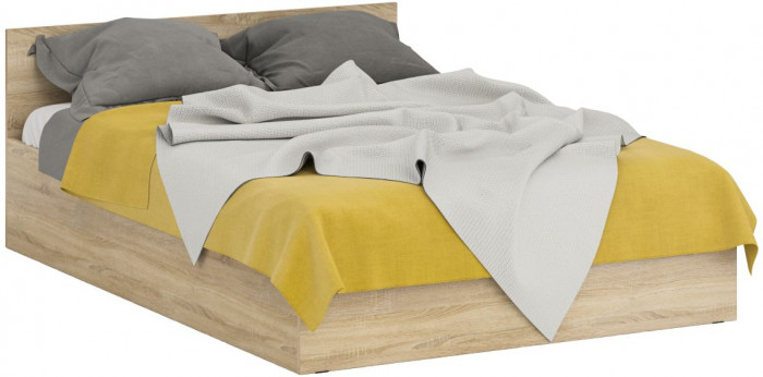 Спальня Стандарт 4-1400, дуб сонома/фасады ТВ тумбы МДФ белый глянец