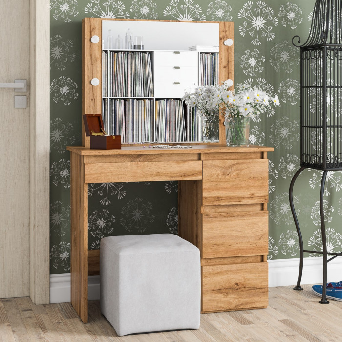 Стол косметический с подсветкой Сура, дуб вотан