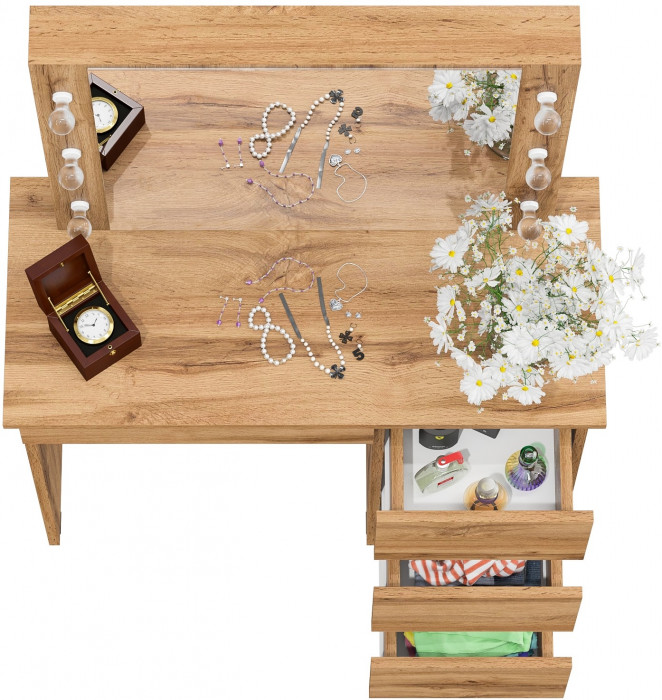 Стол косметический с подсветкой Сура, дуб вотан