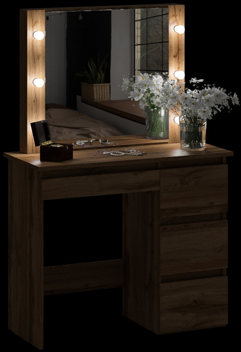 Стол косметический с подсветкой Сура, дуб вотан