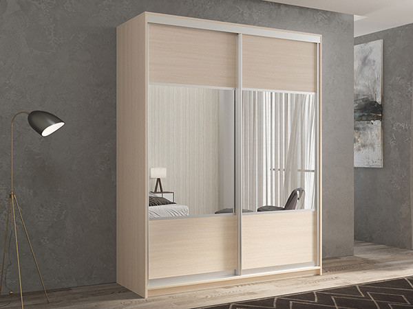 Шкаф-купе Кааппи 6 Дуб молочный 120х45х230 см