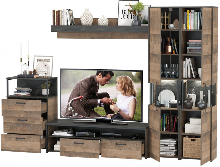 Трувор Гостиная 037, дуб гранж песочный/интра