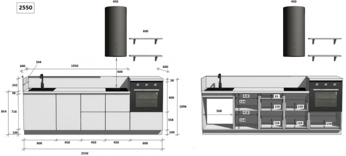 КГ 2550 ПВХ, Белый софт матовый Арника РМ в.6