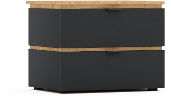 Модульная спальня "Ривьера" - Дуб наварра/Шагрень черная