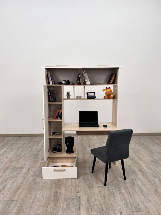 Компьютерный стол Квартет-11, Белый/Ателье светлое