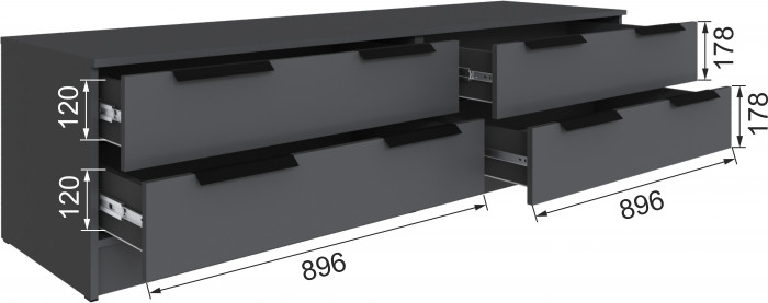 Набор мебели для гостиной "Мадрид", Графит серый