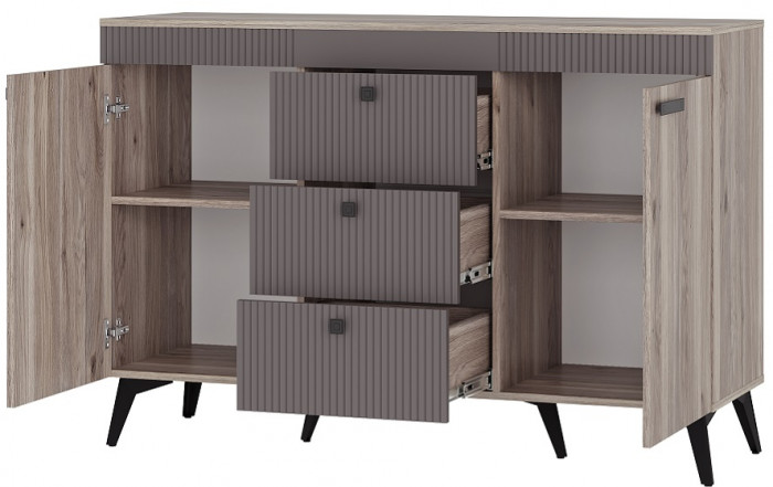 Комод "Кассандра" КМ-12 Дуб Смоки/МФ14