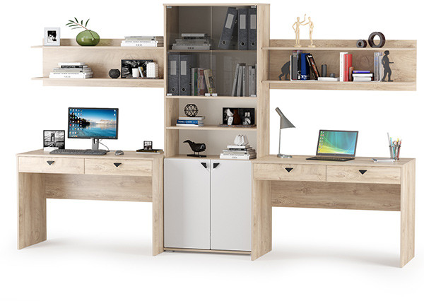 КР100 Бостон № 07, цвет дуб эндгрейн элегантный/фасады МДФ милк рикамо софт, 12.69+09.132+13.156+12.69+09.132, ШхГхВ 307,2х57,2х194,4 см.