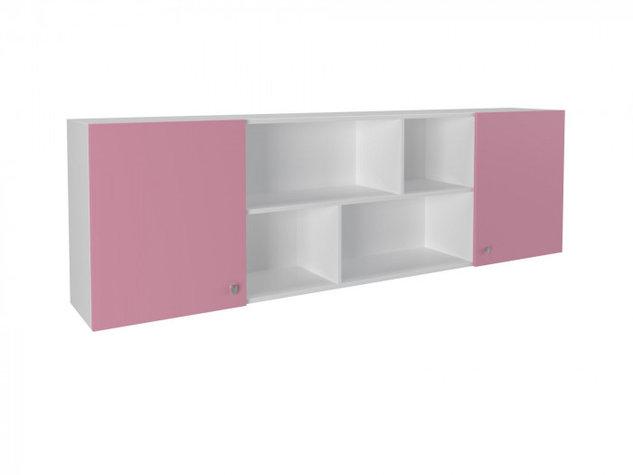 Полка надкроватная Белый/Розовый