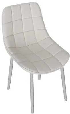 Бостон Стул (Белый муар/Велюр V005 светло-бежевый)