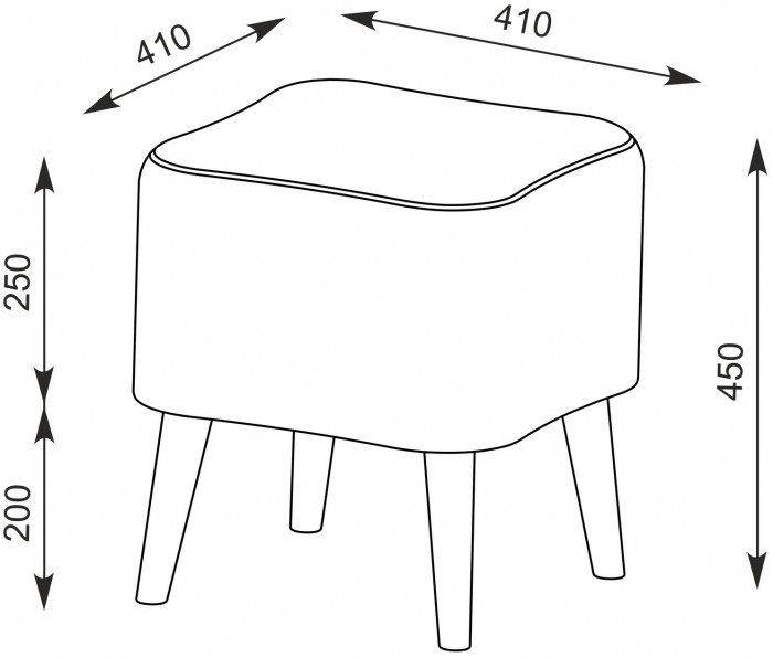 Афина Спальня 4-25901М1к.с. Трюмо + Банкетка 6-5133ТКВмол Куби, цвет кашемир серый/ткань молоко, ШхГхВ 105х38,6х129 + 41х41х45 см., универс. сб.