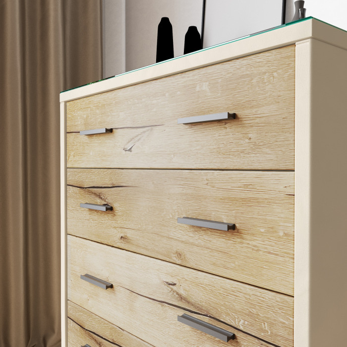 Комод интерьерный Ланс бежевый/мдф дуб канадский