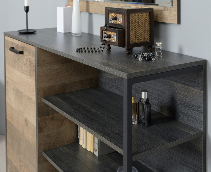 Трувор Прихожая 173, цвет дуб гранж песочный/интра, ШхГхВ 209х37х195 см., универсальная сборка