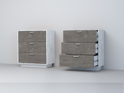 Эго Комод К-3 ПД (Камень Темный/Бетон Светлый)