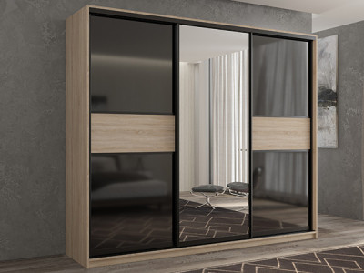 Шкаф-купе Кааппи 9 Сонома Светлый 240х45х230 см