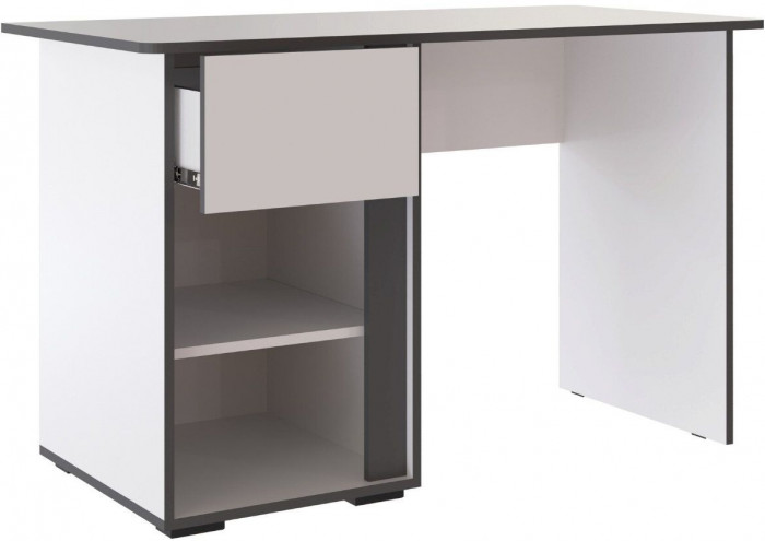 Асцелла Стол письменный белый/графит серый