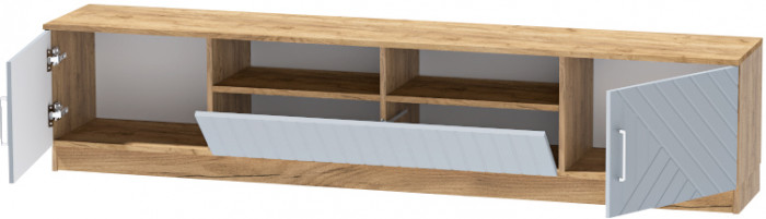 Тумба-3 под ТВ напольная "Иннэс-7", Крафт золотой/Монблан Р-836